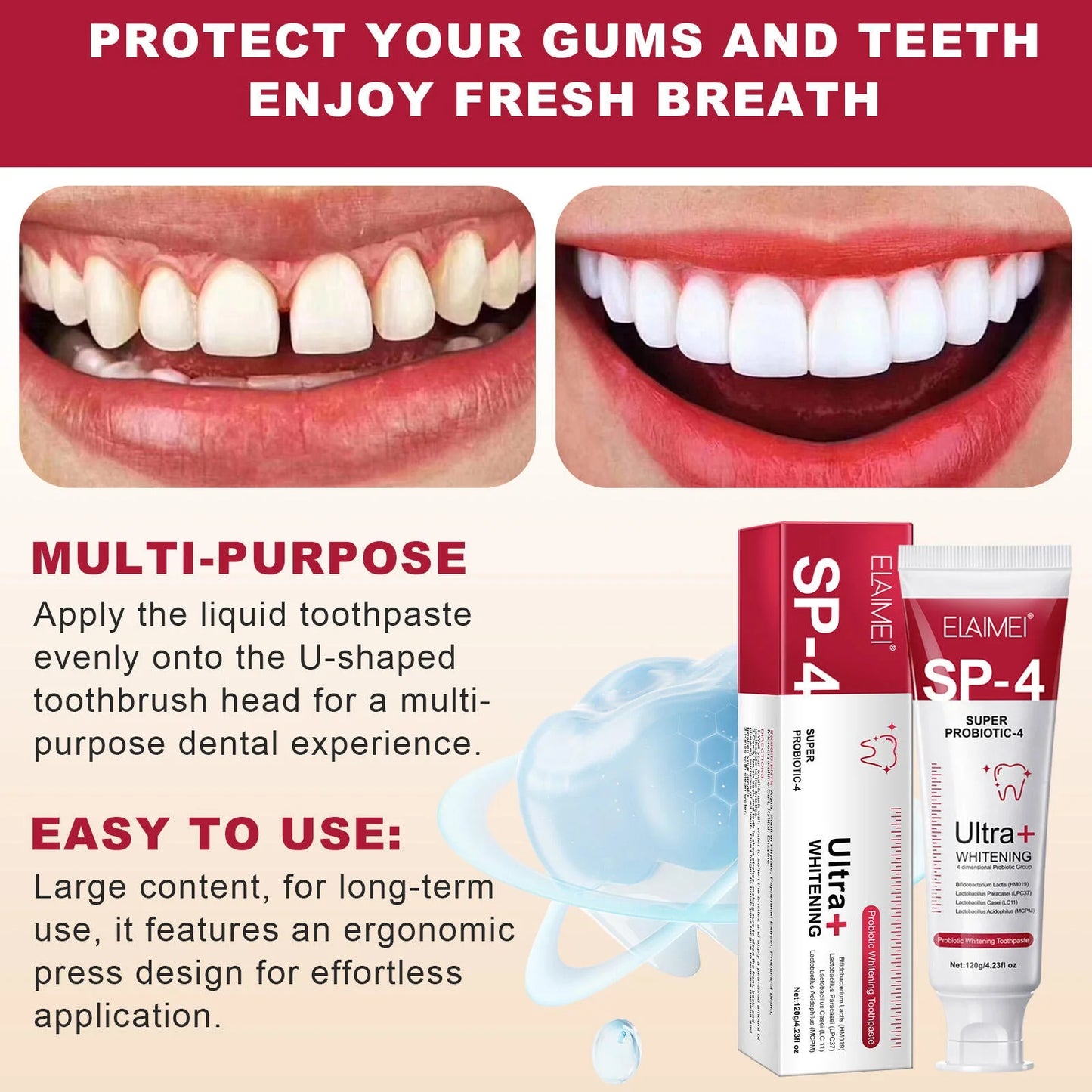 Probiotic Whitening Toothpaste (Pack of 2)