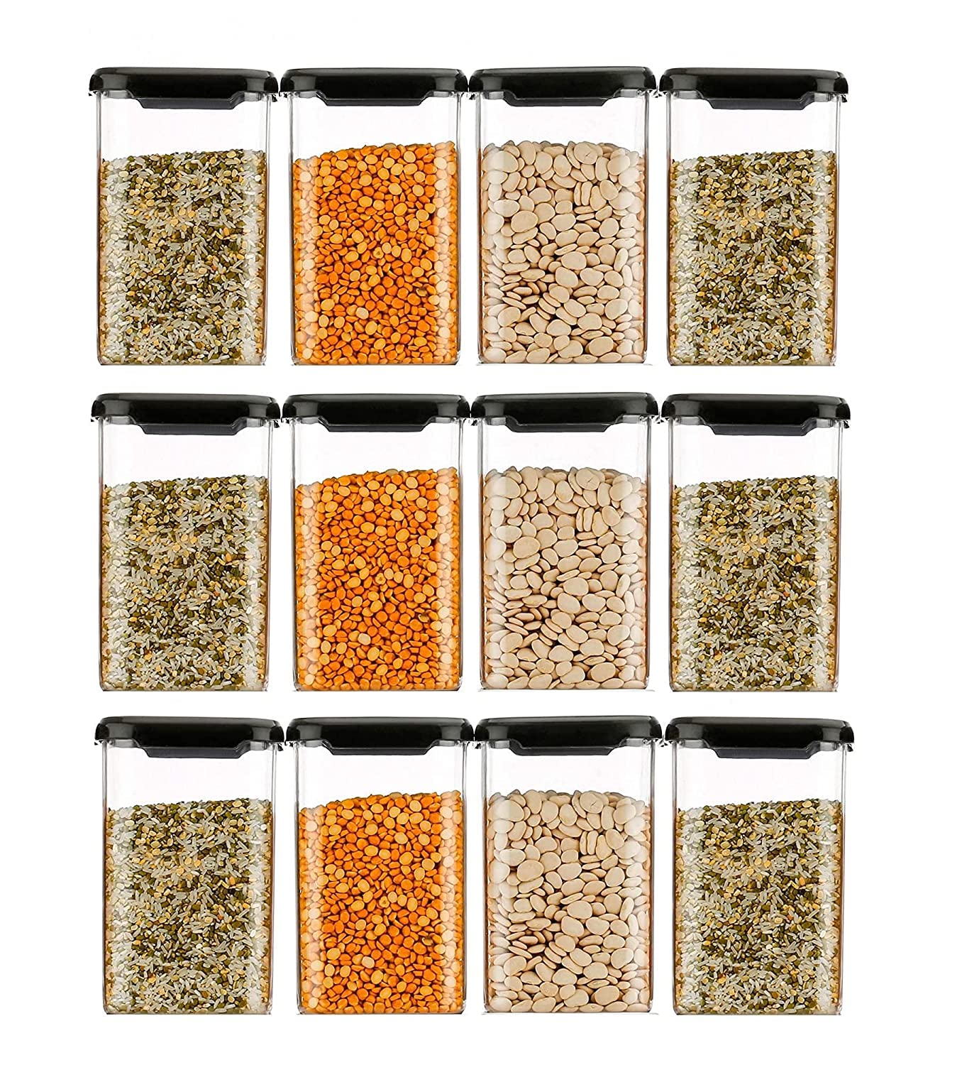 1100 ML Square Airtight Storage Jar | set 6